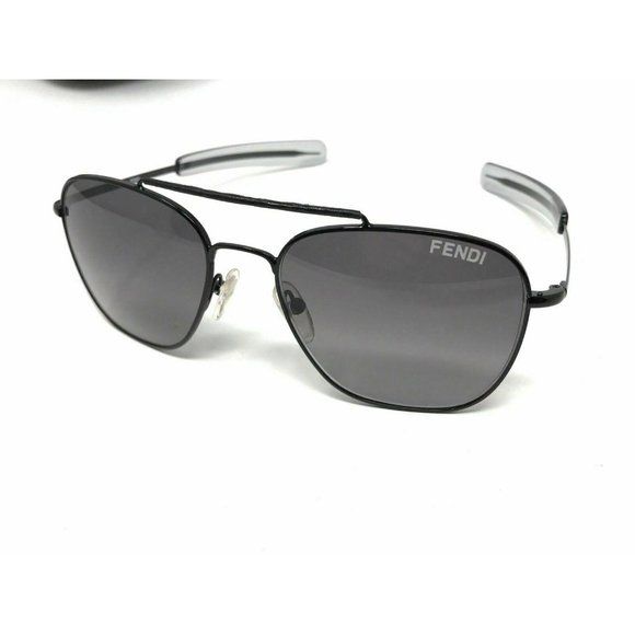 FENDI Sunglasses Bayonet Temples FS5217L Black Pilot Aviator Metal Italy - Picture 2 of 12